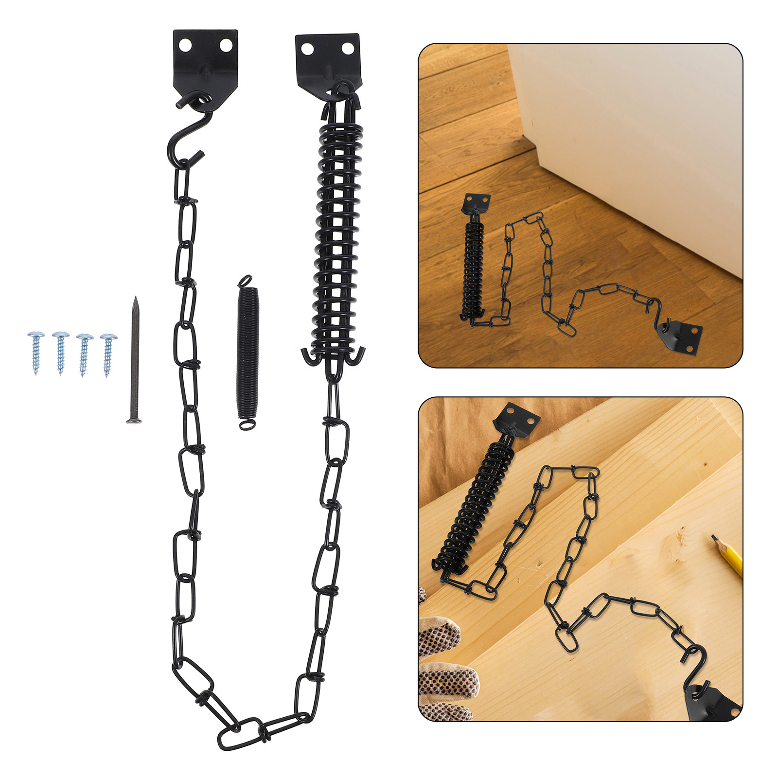 Security Chain Door - 2'li Set Rüzgar Geçirmez Zincir Kapı