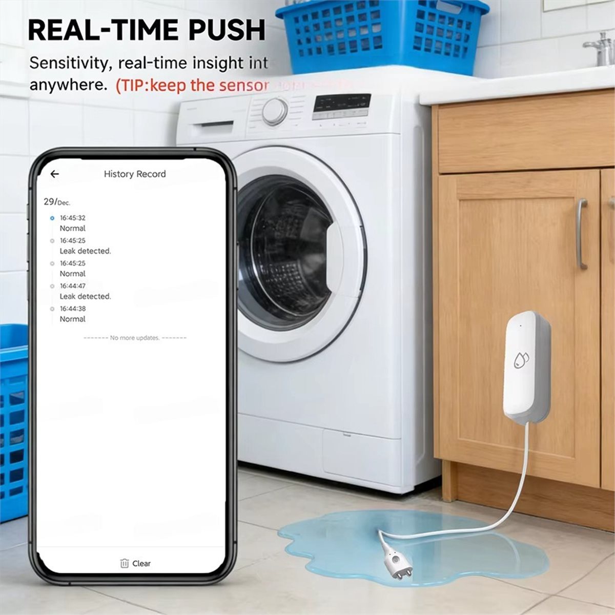 Water Alarm Sensor - Uyumlu ZigBee Su Sızıntısı Sensörü Alarmları,