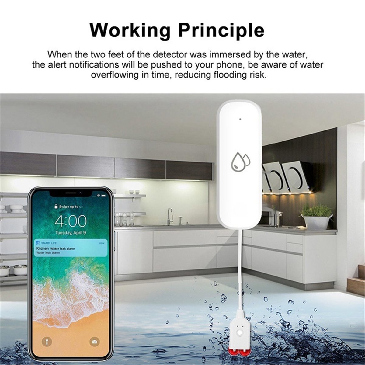 Uyumlu ZigBee Su Sızıntısı Sen - Water Alarm Sensor incelemesi ve fiyatı